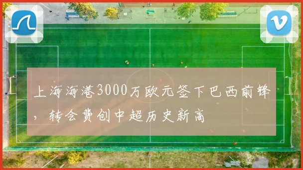 上海海港3000万欧元签下巴西前锋,转会费创中超历史新高